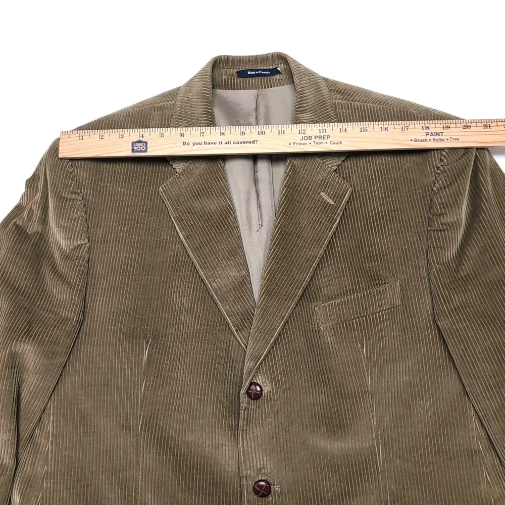 VTG Chaps Ralph Lauren Corduroy‎ Sport Coat Mens L Brown 3 Button Jacket Blazer
